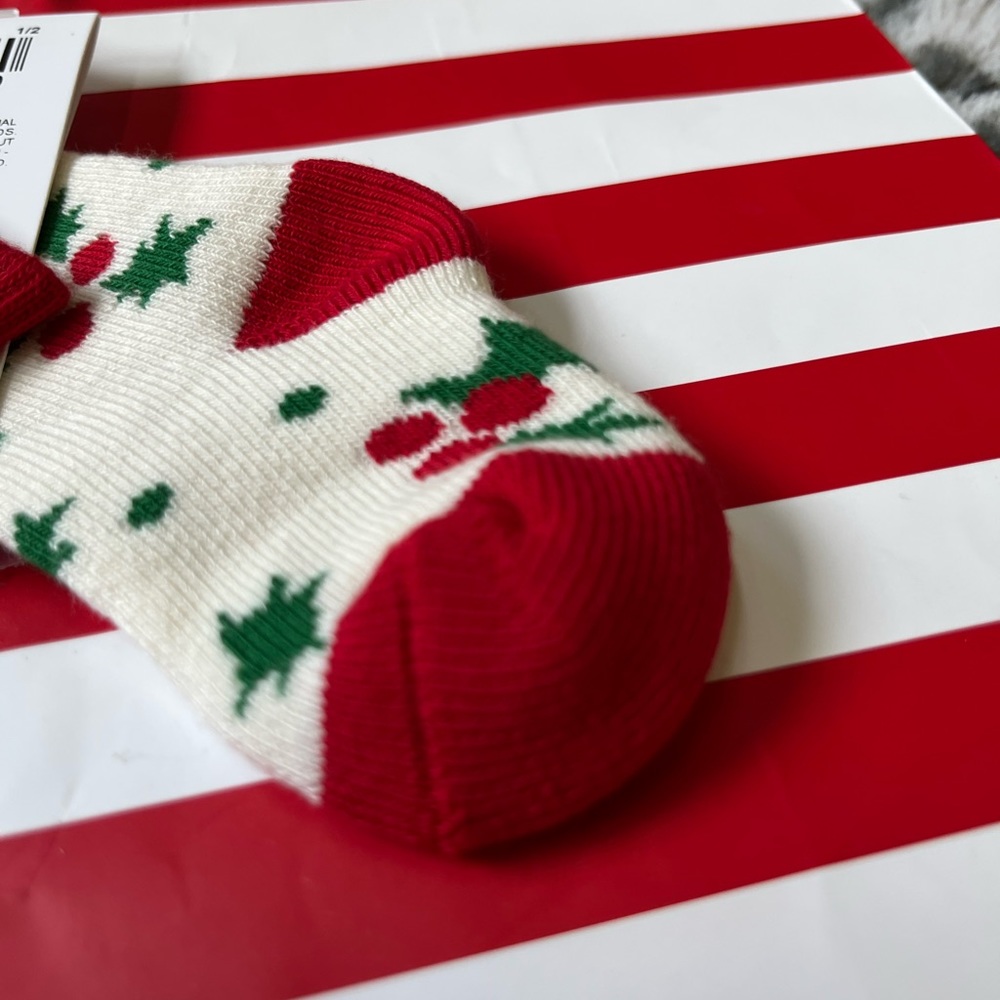 BABY/TODDLER/KIDS NWT HANNA ANDERSON SOFT KNIT HOLIDAY SOCKS SIZE 1/2
